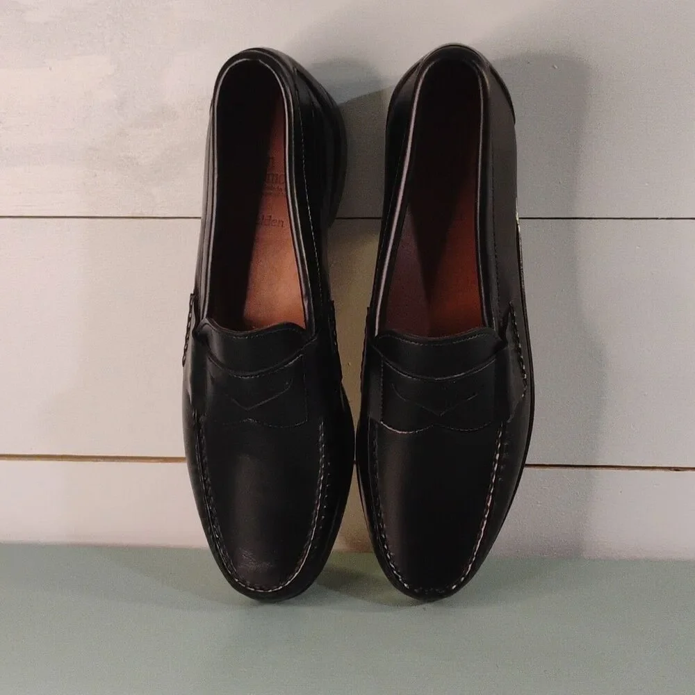Allen Edmonds Men's Black Leather Penny Slip-On Dress Loafer Almond Toe 11.5B
